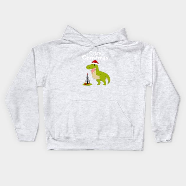 Dinosaur and сhristmas tree Kids Hoodie by My Happy-Design